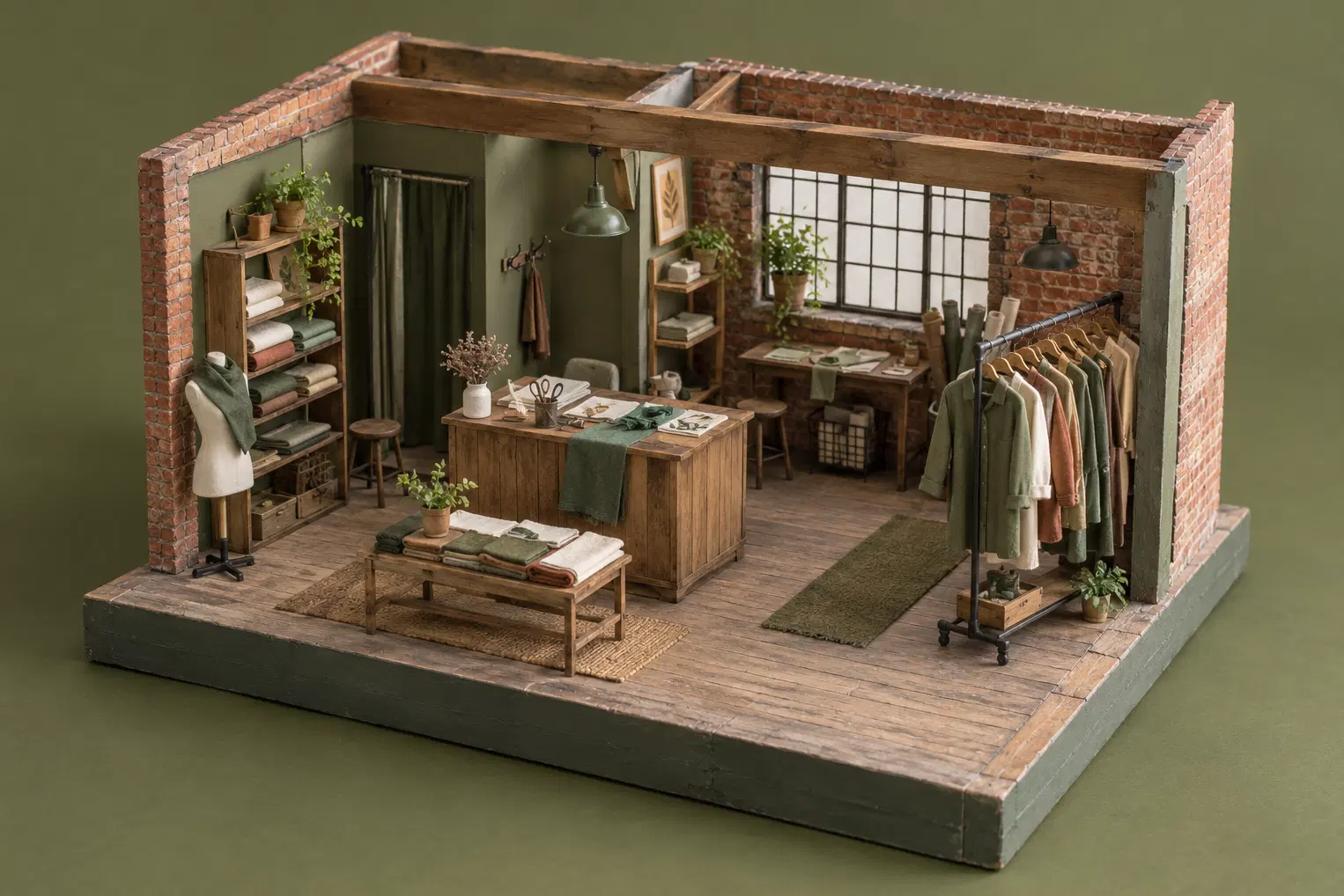 Illustration of apparel retailers and their working space